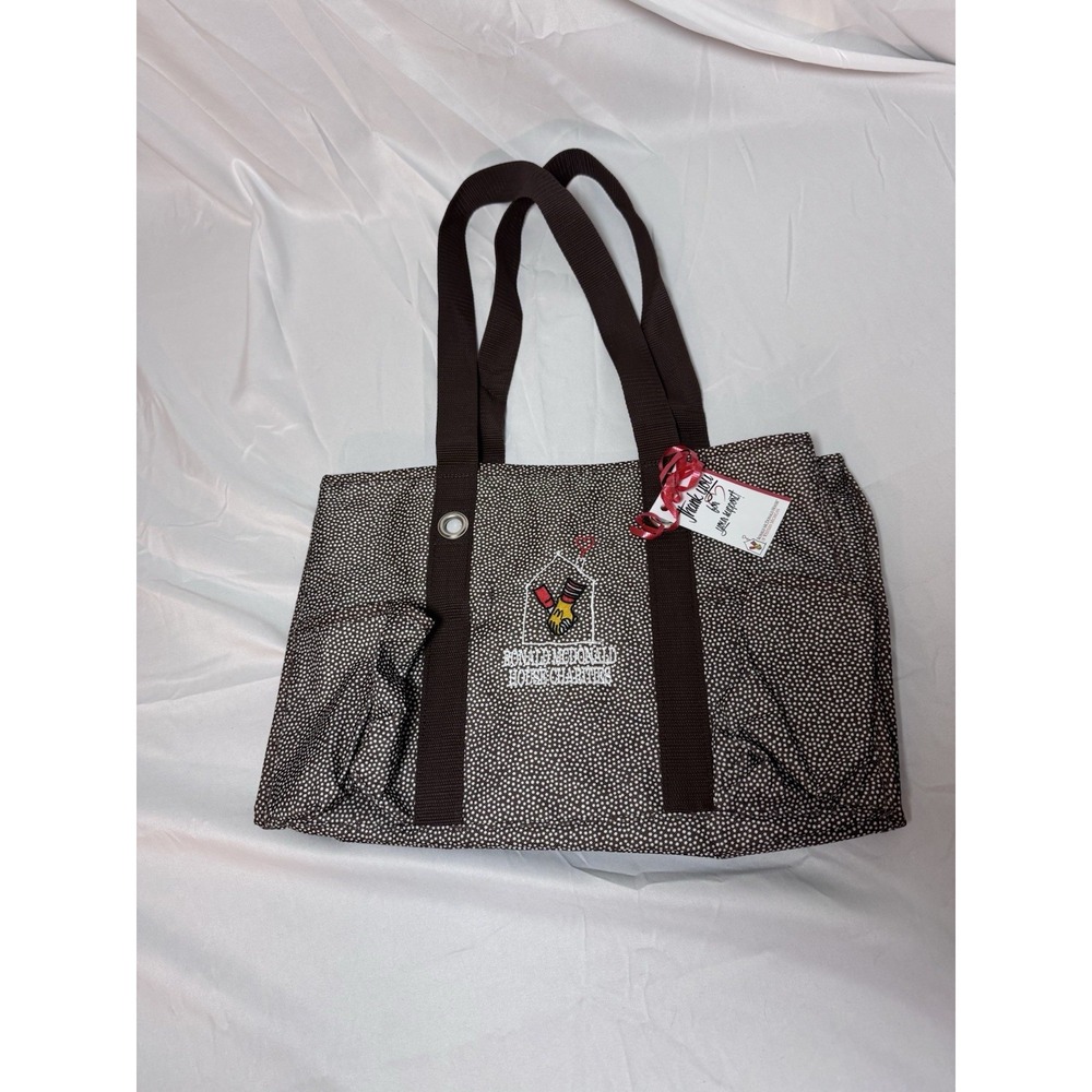 Thirty-One Utility Tote Bag Ronald McDonald House Charities Brown Polka Dot 31